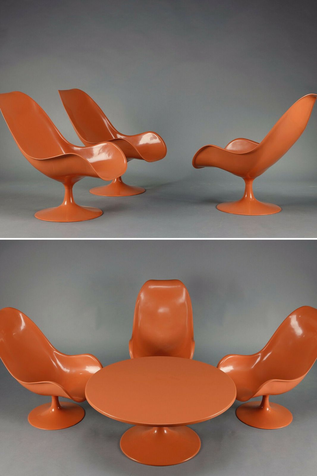1970s Living Room Set: Tulip Chairs And Coffee Table photo furniture