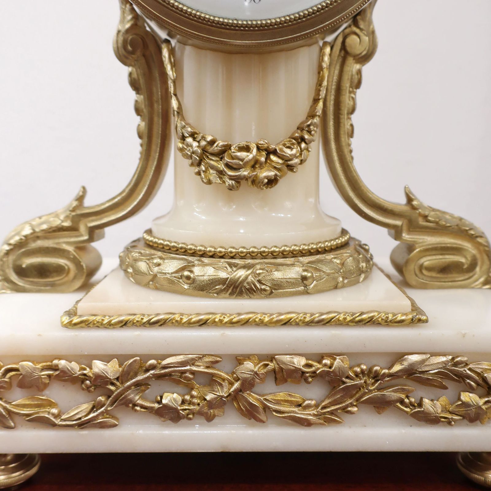 French Marble And Bronze Gilt Mantel Clock photo Home Decor