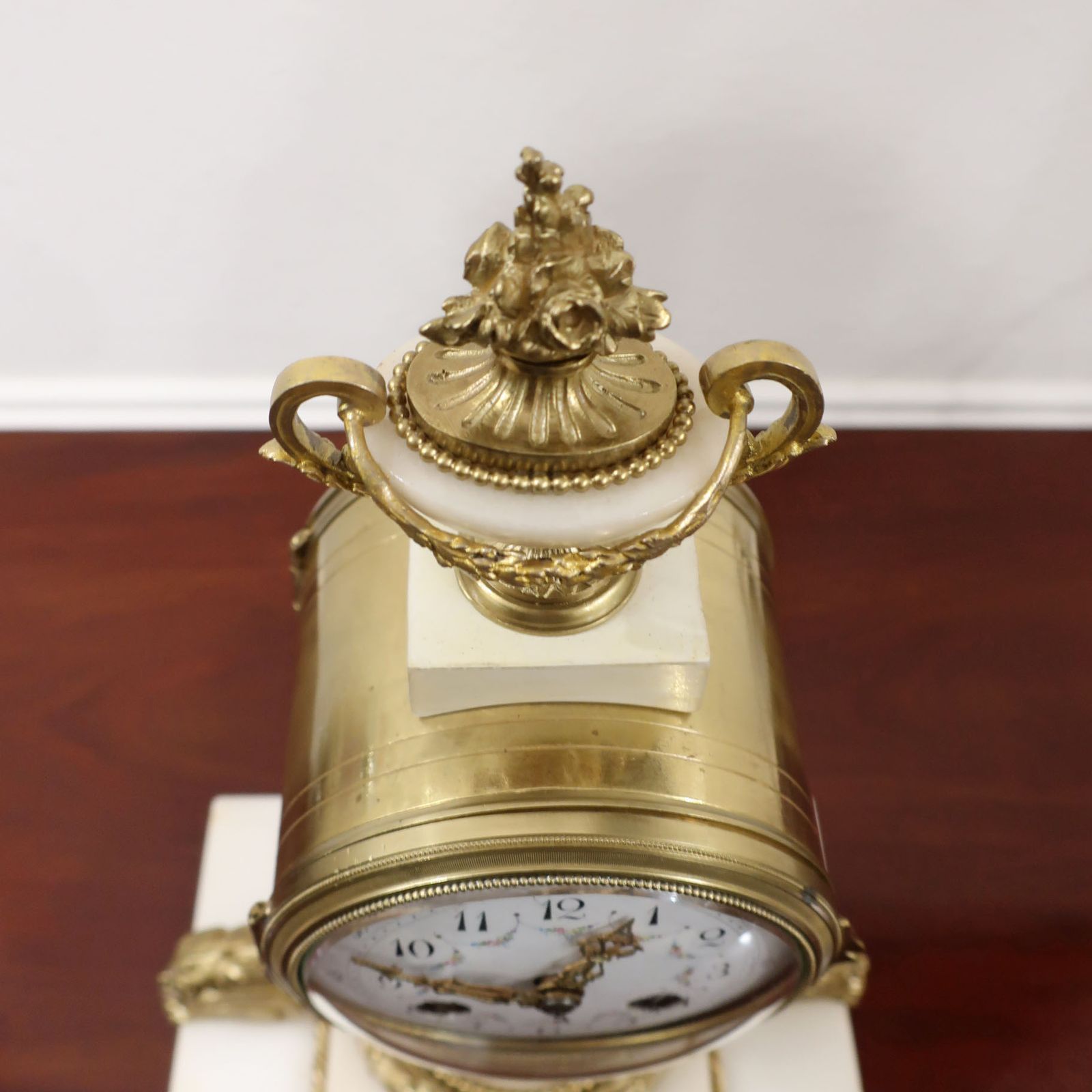 French Marble And Bronze Gilt Mantel Clock photo vinterior