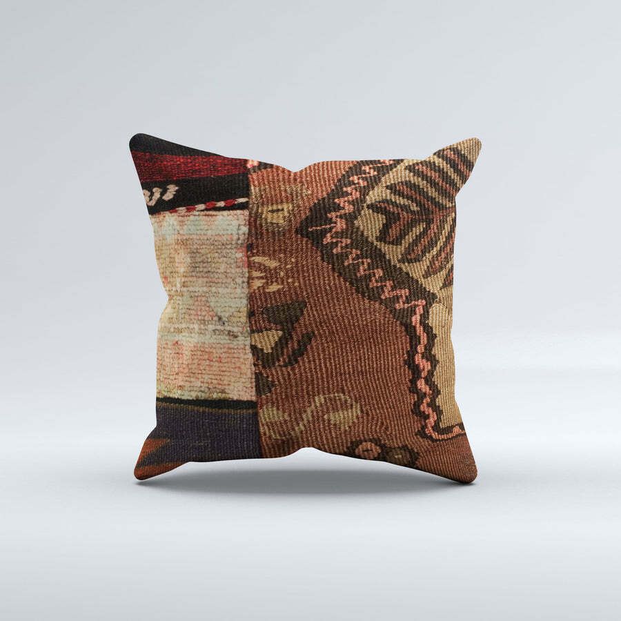 Carpet Cushion Cover, Pillow Case 40x40 Cm Turkish Kilim, Handmade 40910