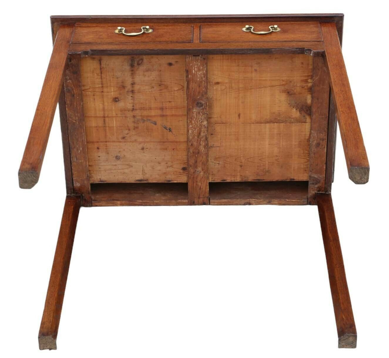 Fine Quality Antique Oak Writing Table   19th Century Desk Side Dressing photo buy