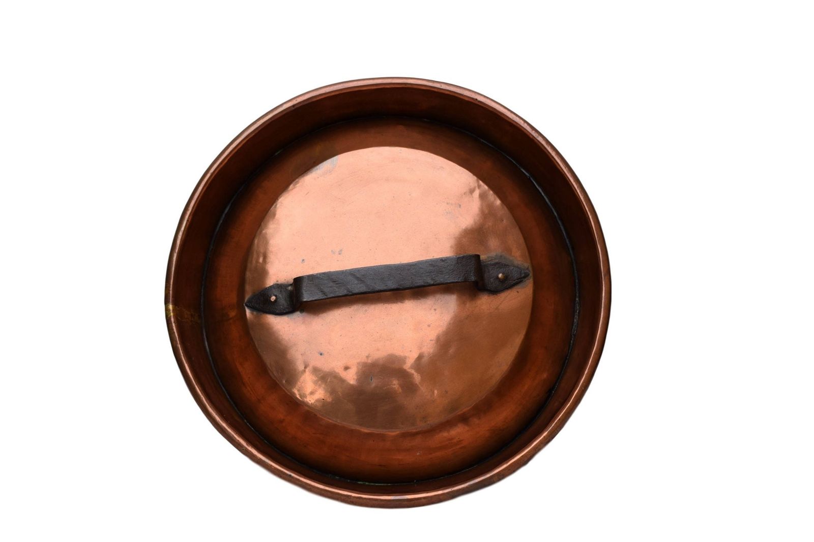 18th French Antique Copper Lidded Pie Dish Dovetail Cookware Pie Pot photo for sale