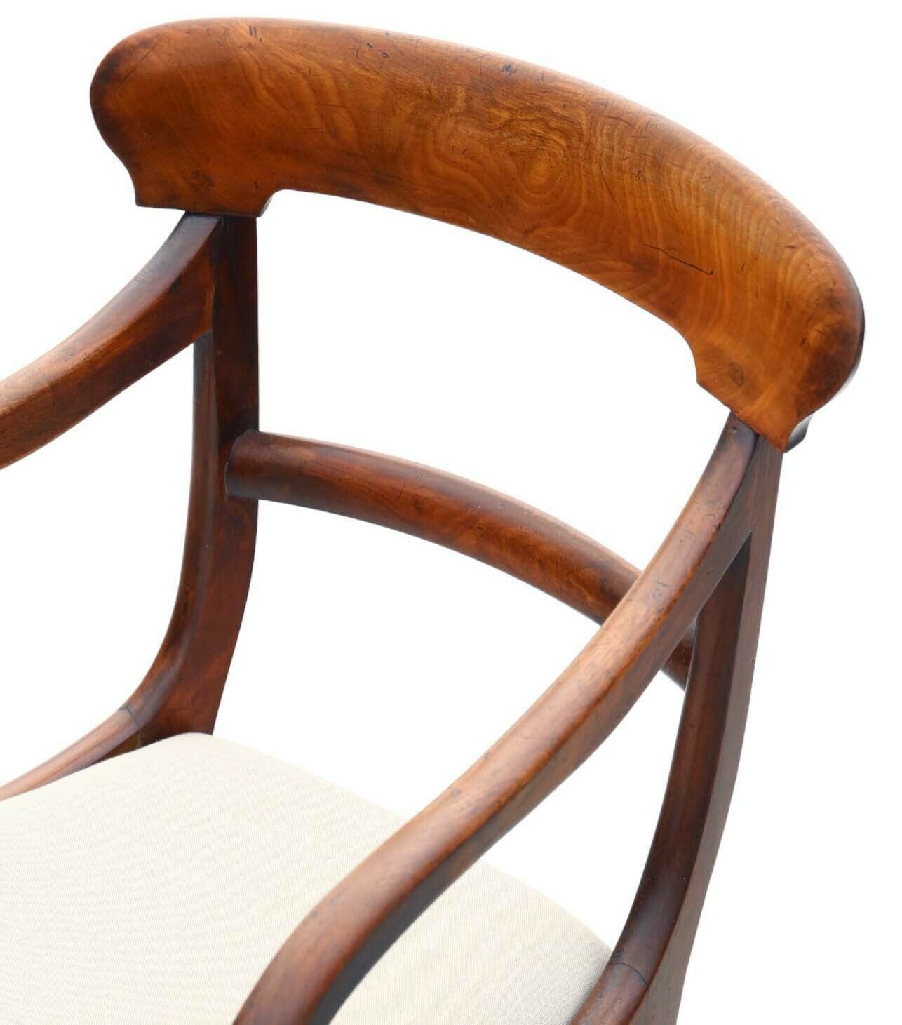 Fine Quality Antique Pair Of 19th Century Mahogany Scroll Arm Elbow Chairs   Carver Dining Desk Hall photo 2295.0