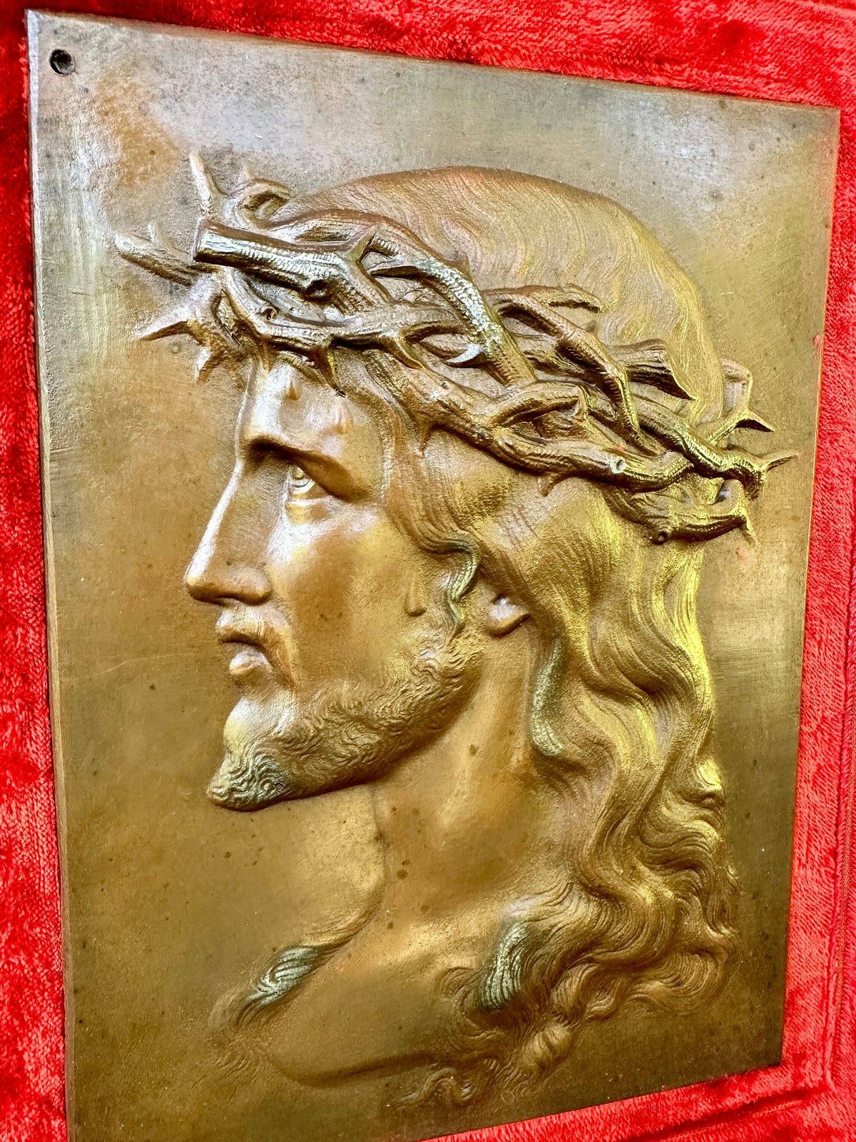 French Antique Religious Frame Jesus Christ Holy Face Of Jesus Wall Art photo 226.0
