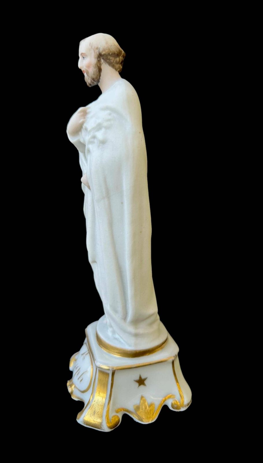Antique French Saint Joseph Paris Porcelain Statue Figurine 19th photo furniture