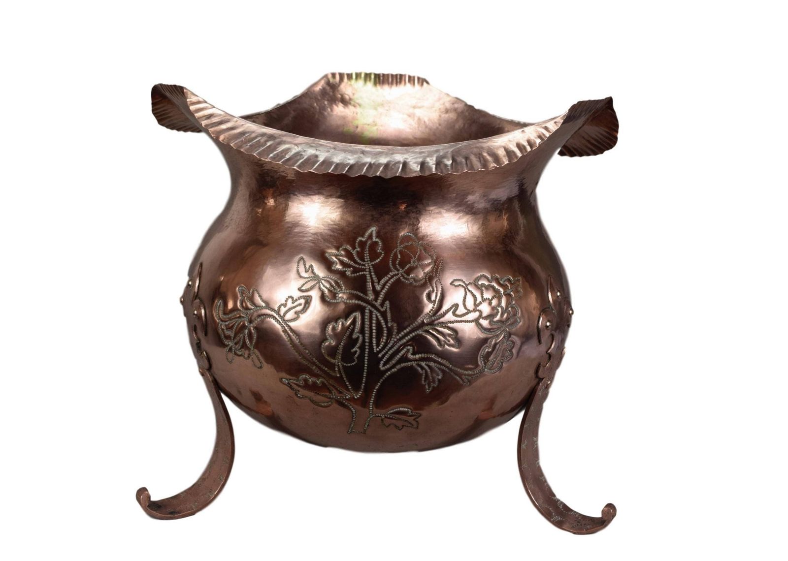 French Antique Dovetailed Copper Planter 19th.C photo Garden Decor