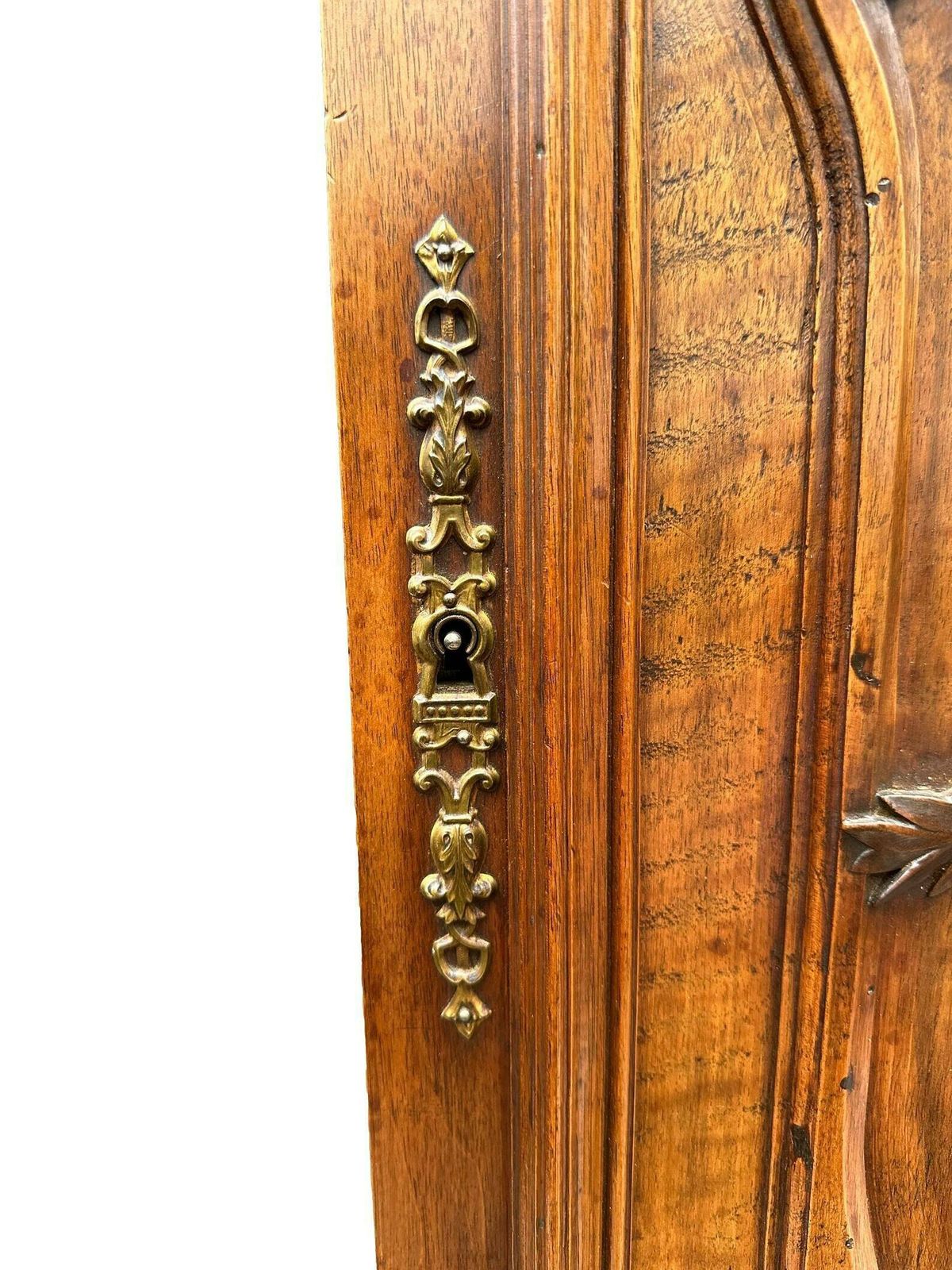 Large French Antique Carved Wood Cabinet Door Couple Of Birds photo vintage