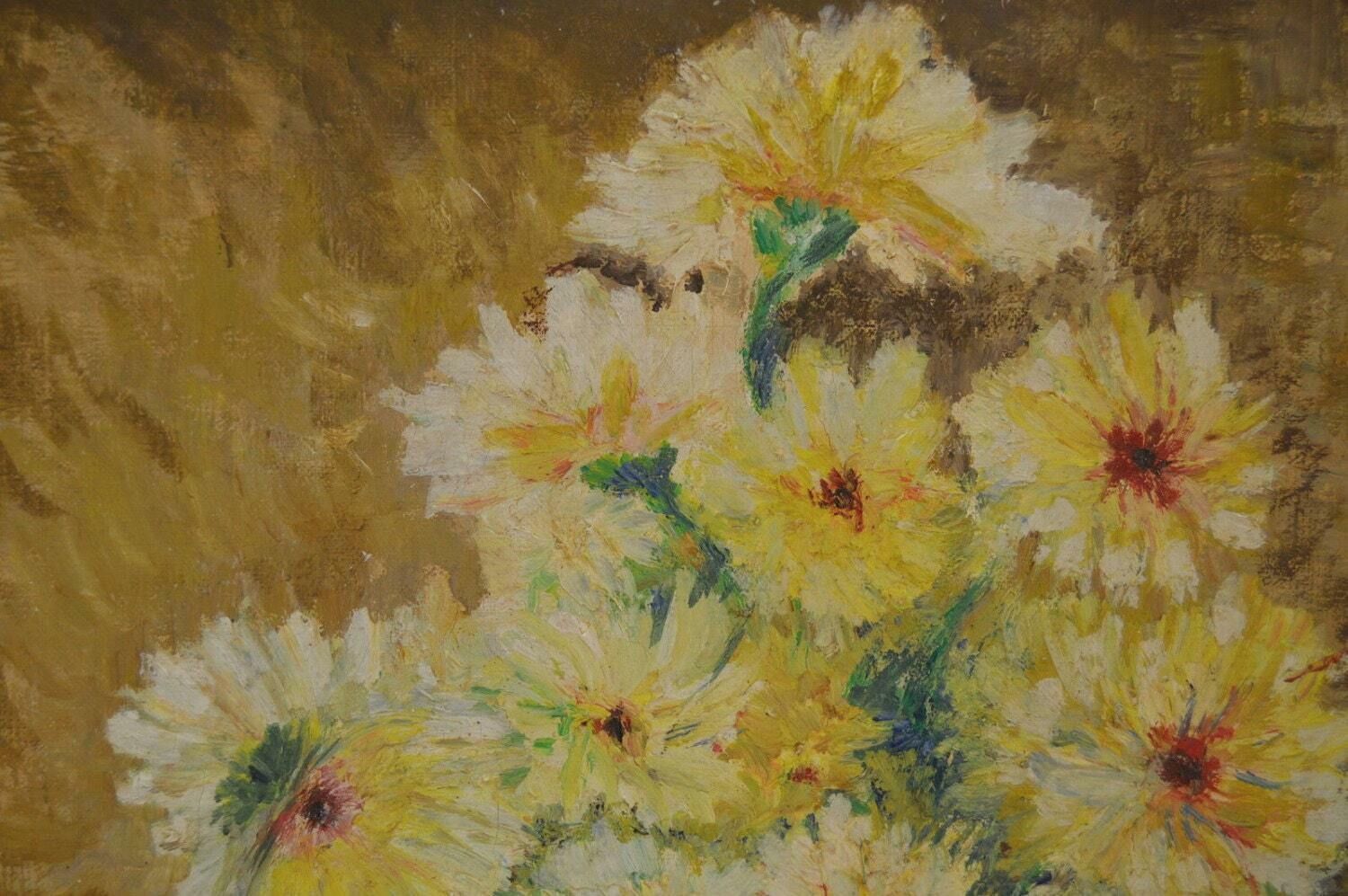 French Post Impressionist Still Life With Summer Sunflowers By Mrp photo for sale