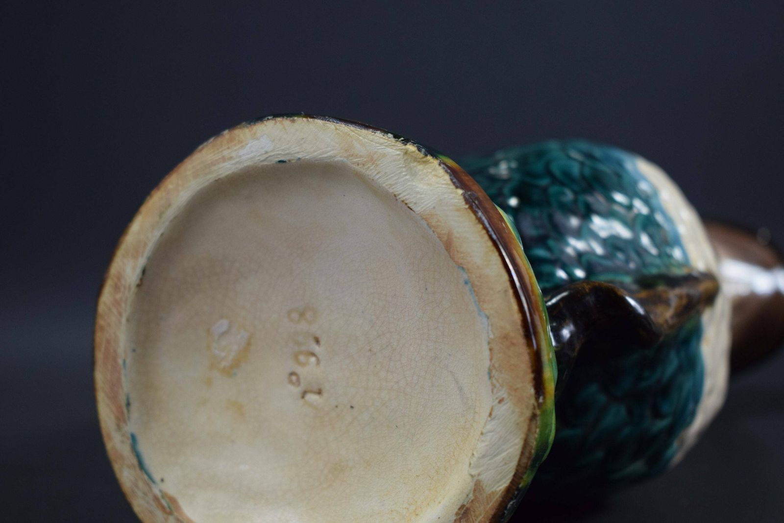 photo for sale Antique French Majolica Gurgling Fish Pitcher Jug Vase