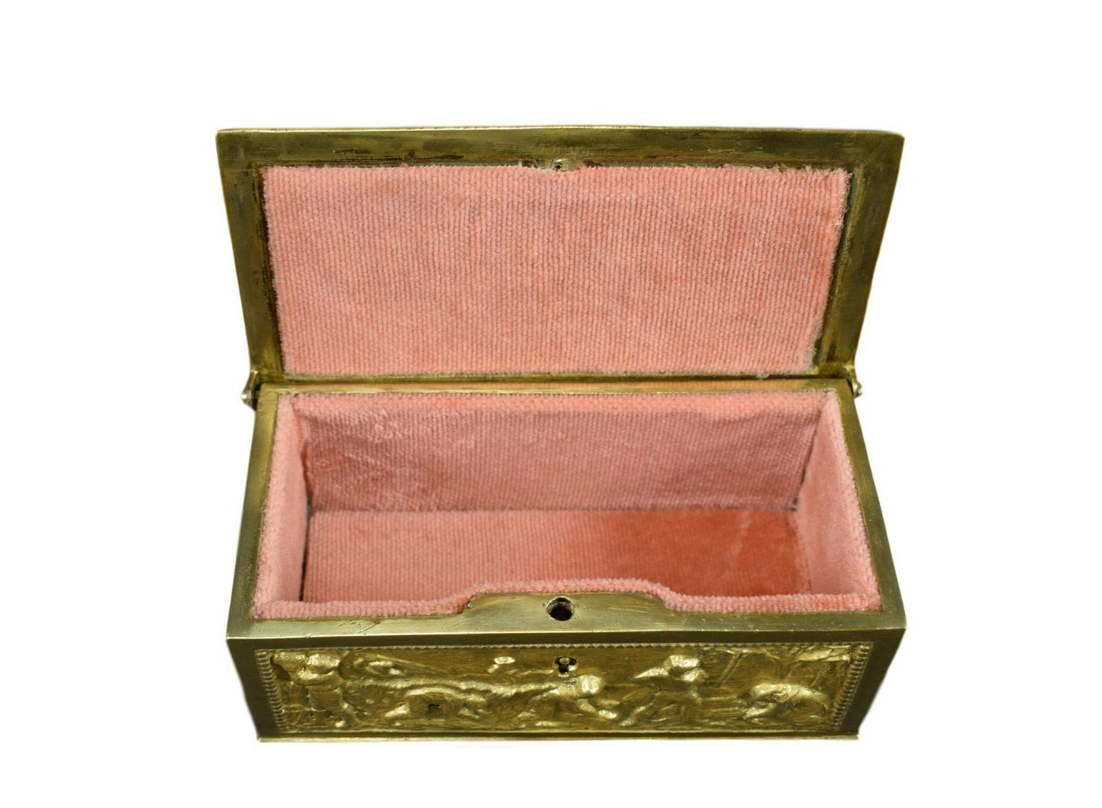 French Antique Bronze Style Casket Jewelry Box Rural Scenes photo buy