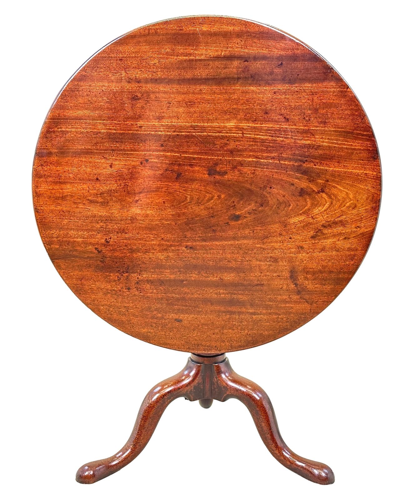 Large Georgian 18th Century Mahogany Tripod Table (England, Circa 1750) photo for sale