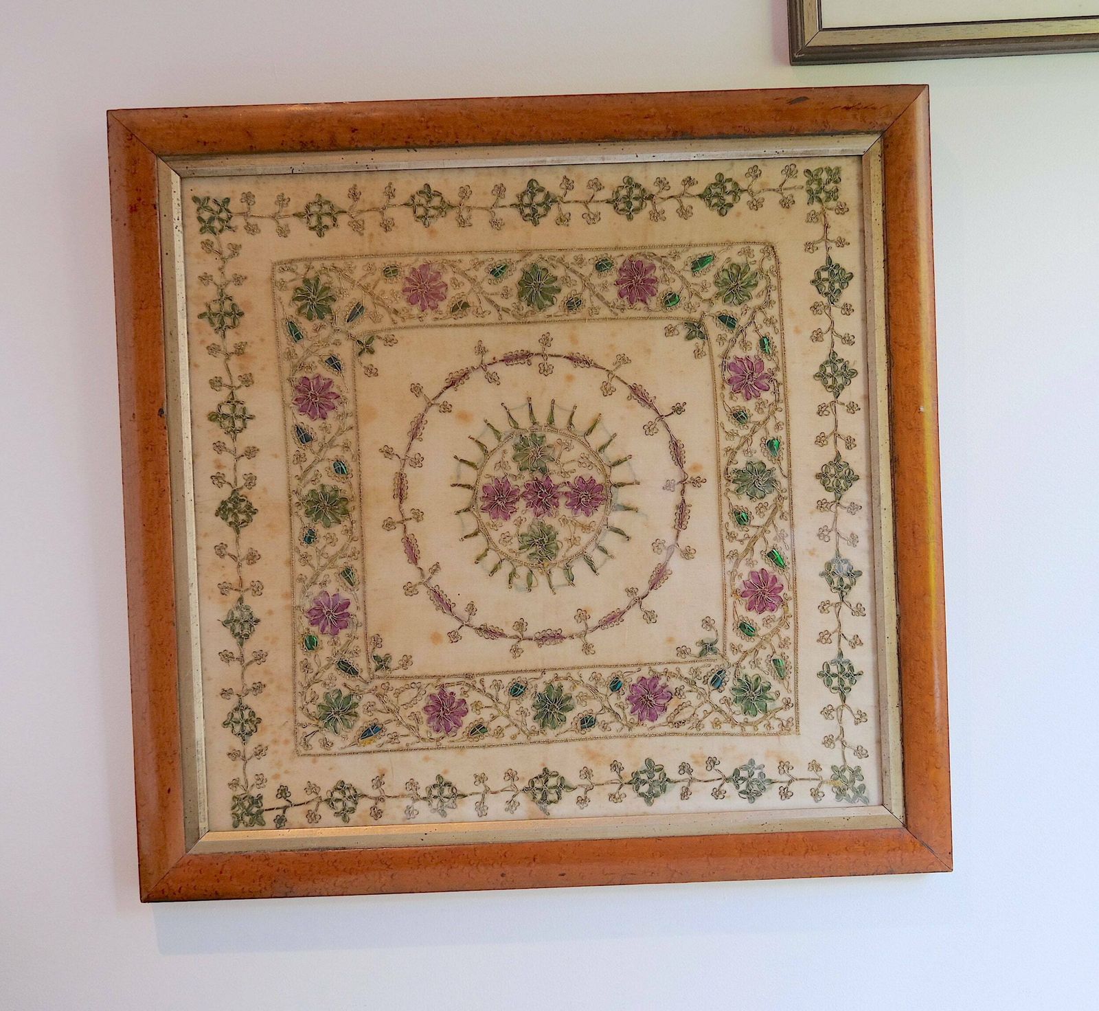 Antique Beetle Wing Embroidery, Indian Textile