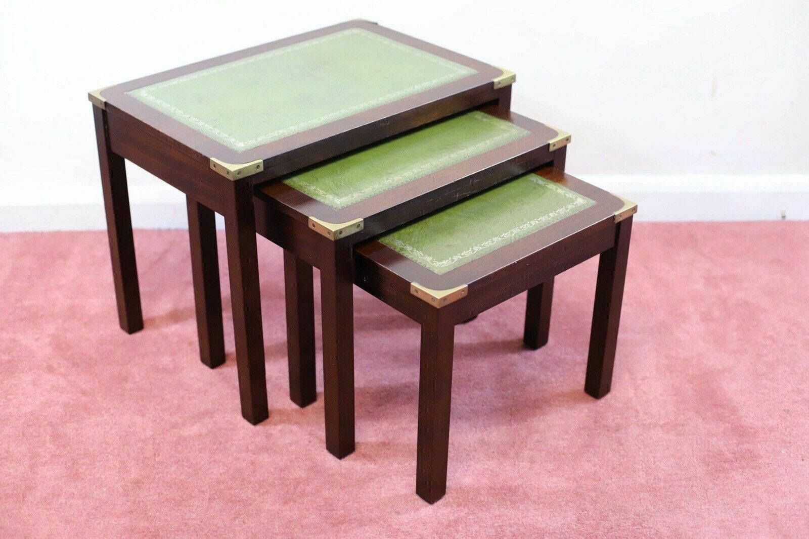 Lovely Campaign Style Nest Of Three Tables
