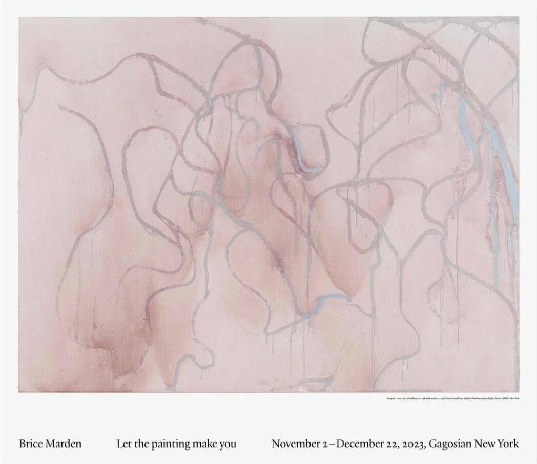 Original Brice Marden Exhibition Poster   Lingerie   Pink Wall Art Official Authentic Museum Gallery Print Abstract Expressionism Minimalism