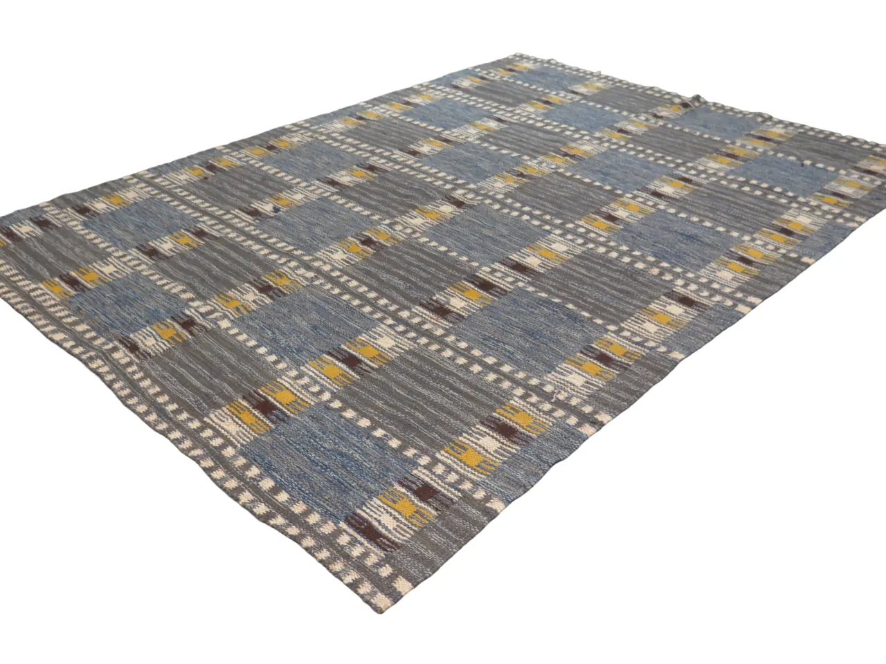 Handwoven Mid Century Swedish Style Kilim