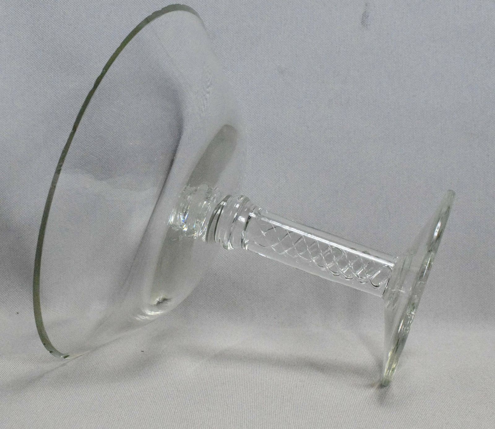 Rare Antique French 18th Century Twist Crystal Bowl Candy Dish photo vintage