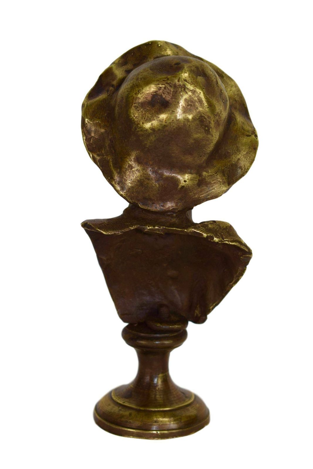 Antique French Bronze Sculpture Young Man Hat Bust Statue photo 320.0