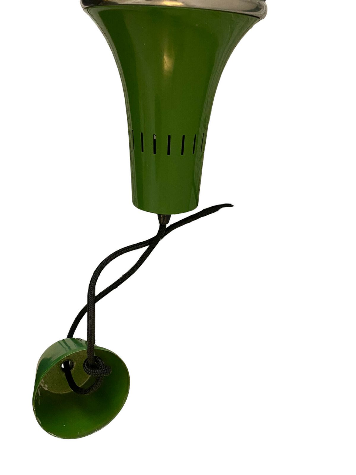photo for sale Elegant Italian Metal And Glass Chandelier – Cast Glass Decor & Industrial Green Head 80 Centimeters High