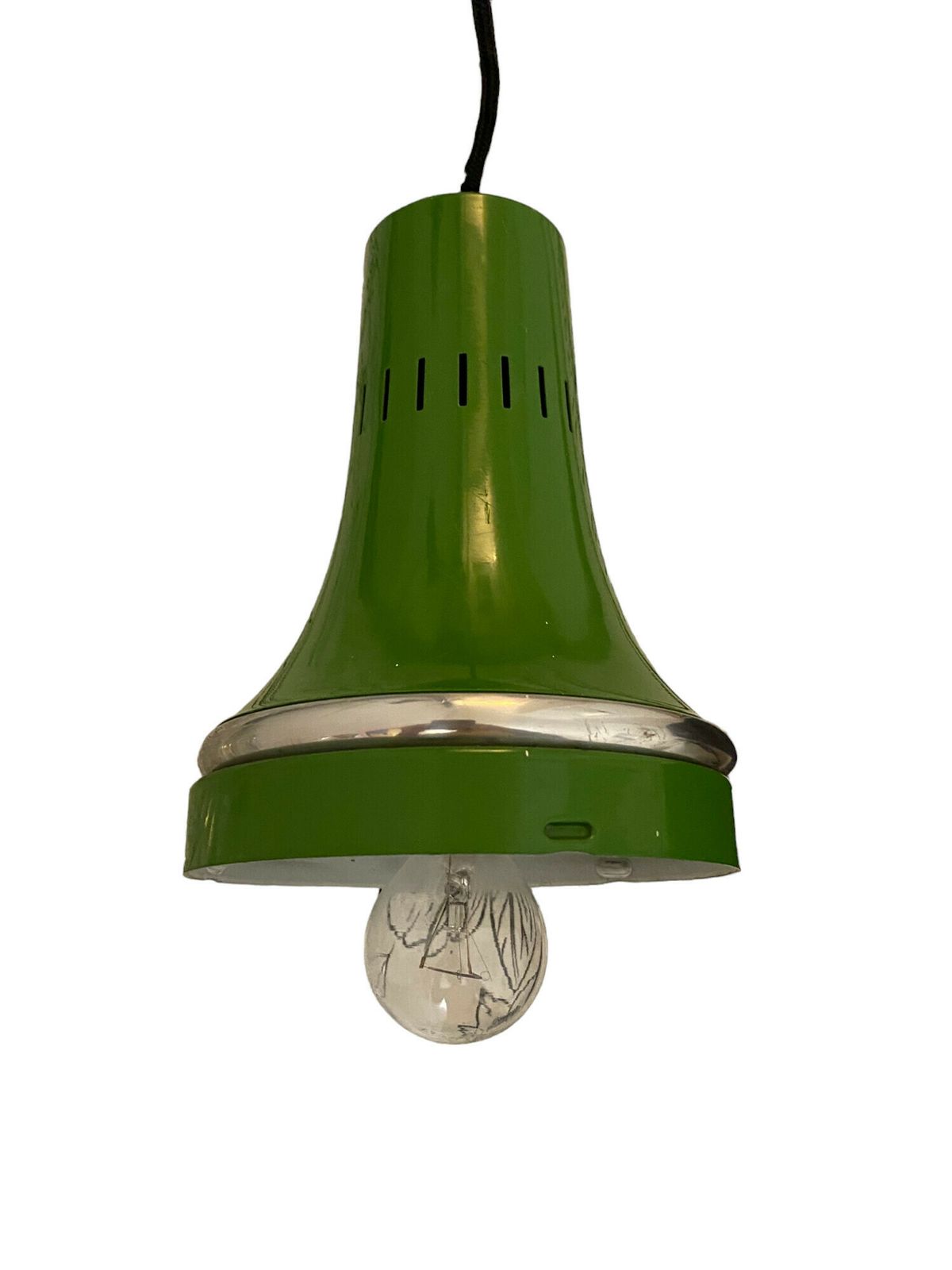 Elegant Italian Metal And Glass Chandelier – Cast Glass Decor & Industrial Green Head 80 Centimeters High photo for sale