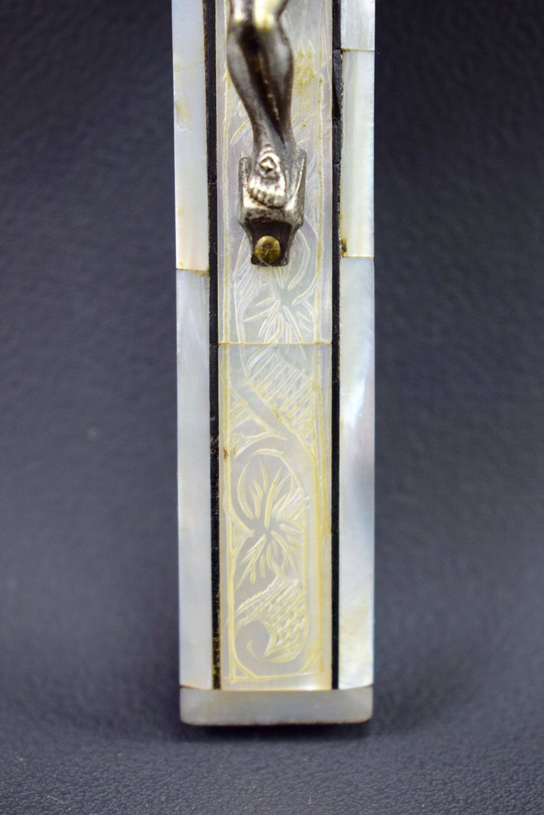 Antique Carved Mother Of Pearl Cross Pendant Jerusalem Crucifix With Stations Of The Cross Holy Land Souvenir From Jerusalem photo Art