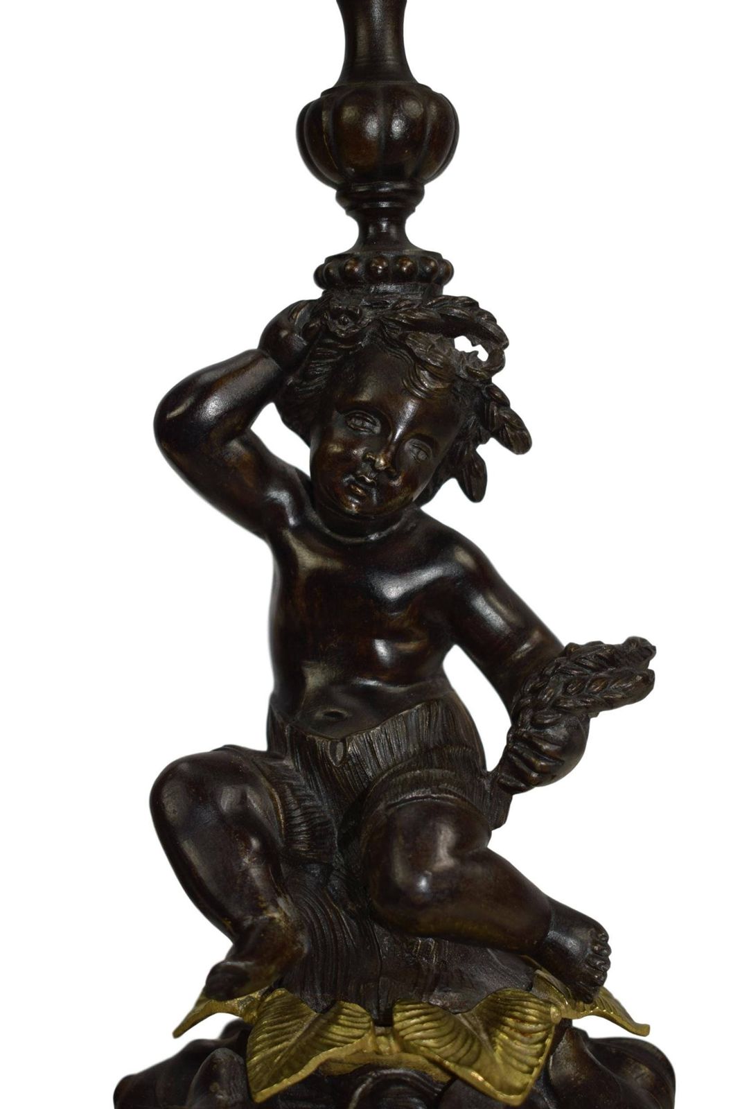 French Pair Of Antique Rococo Candlesticks   Ormolu Bronze Candle Holders   Putto Putti Angel Candlesticks   19thc Candlesticks photo for sale