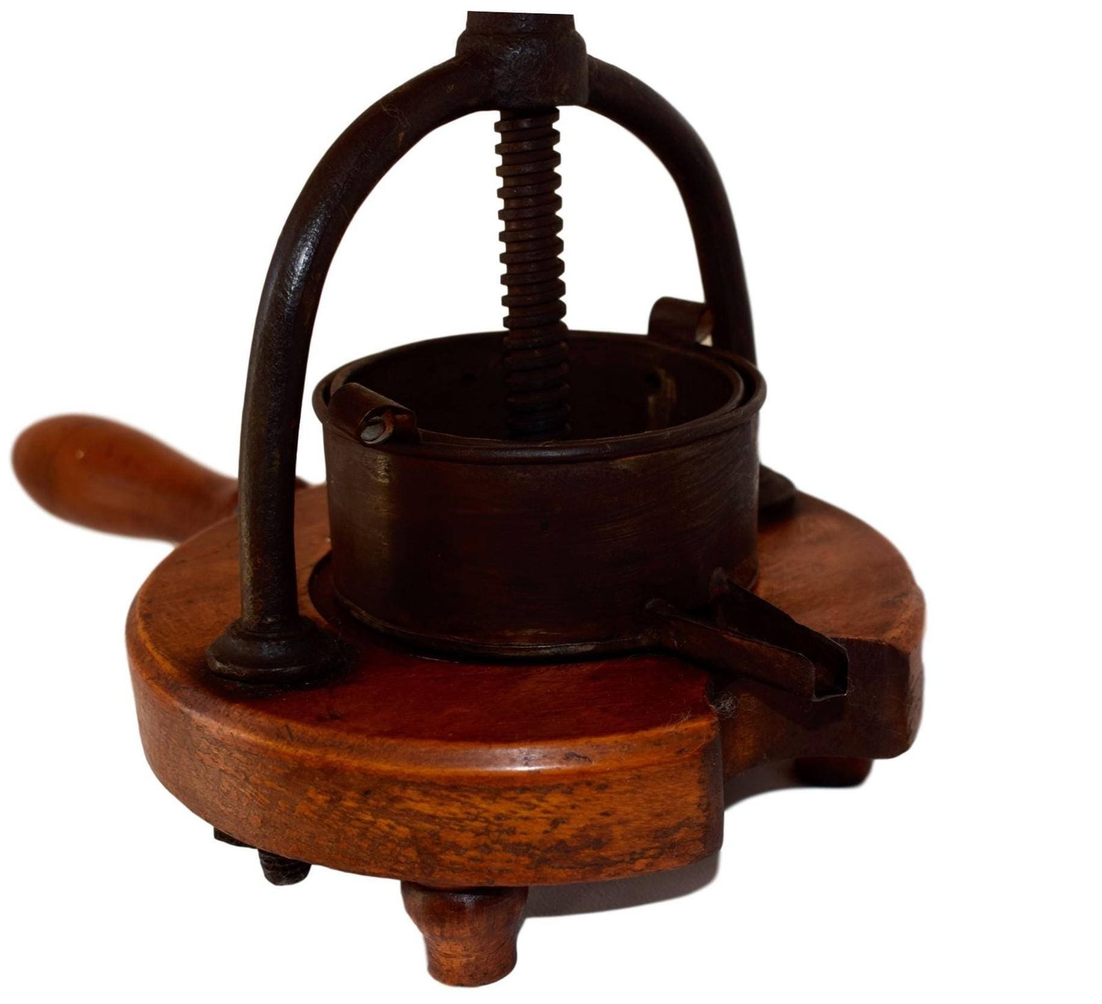 French Antique Wood Iron Meat Food Press 19th photo Home Decor