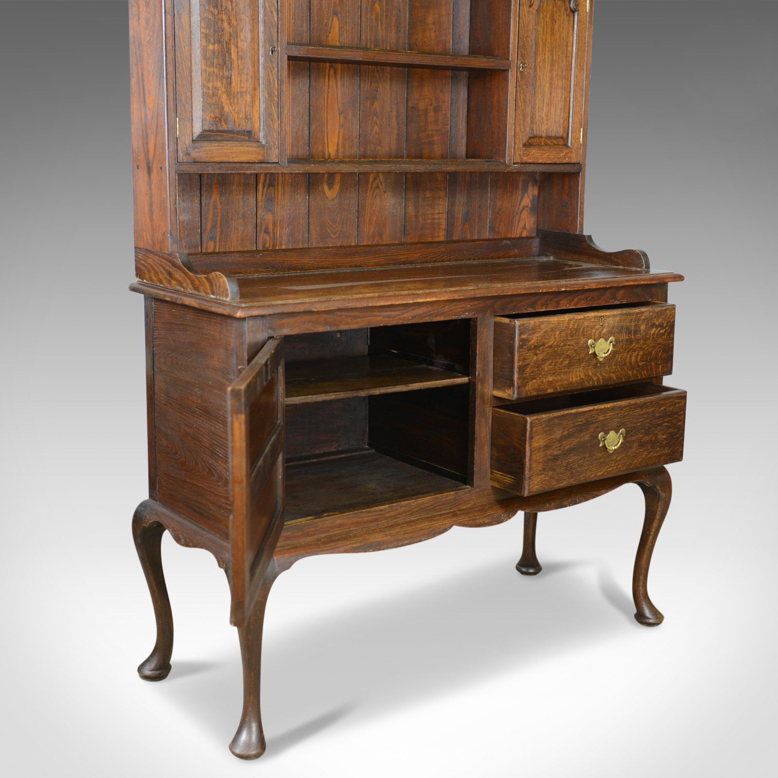 Furniture Antique Dresser, English, Oak, Victorian, Country Kitchen, Sideboard, Circa 1870 photo
