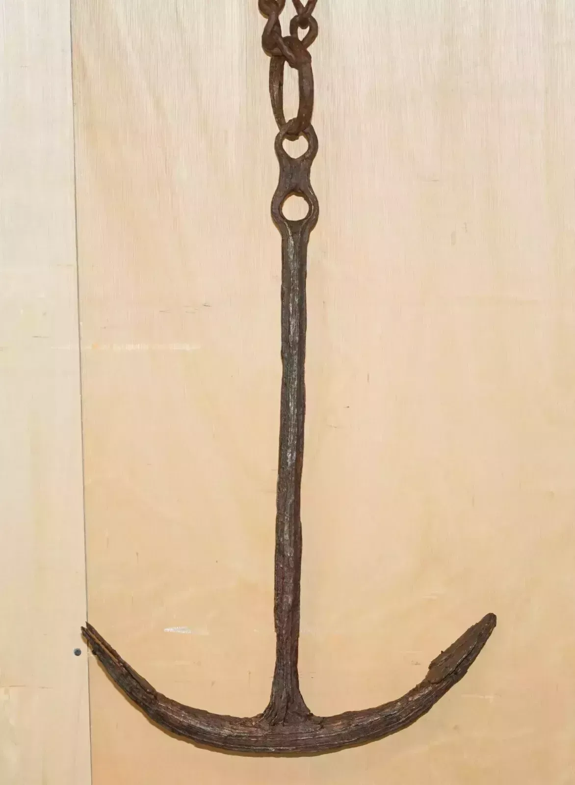 Antique Circa 1640 Original Heavily Worn English Ship's Anchor From Penzance photo furniture