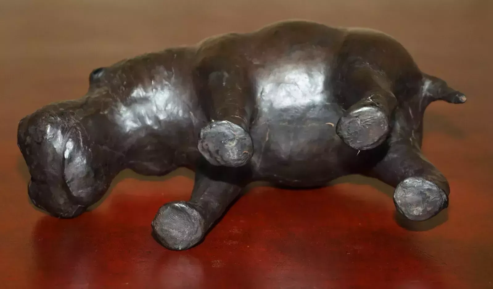 photo for sale Small Infant Liberty's London Omersa Brown Leather Hippopotamus Footstool