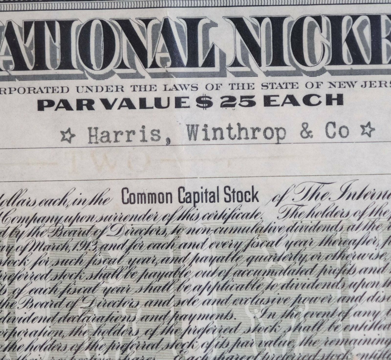 photo furniture Railroad Stock Certificate, Antique Stock Certificates