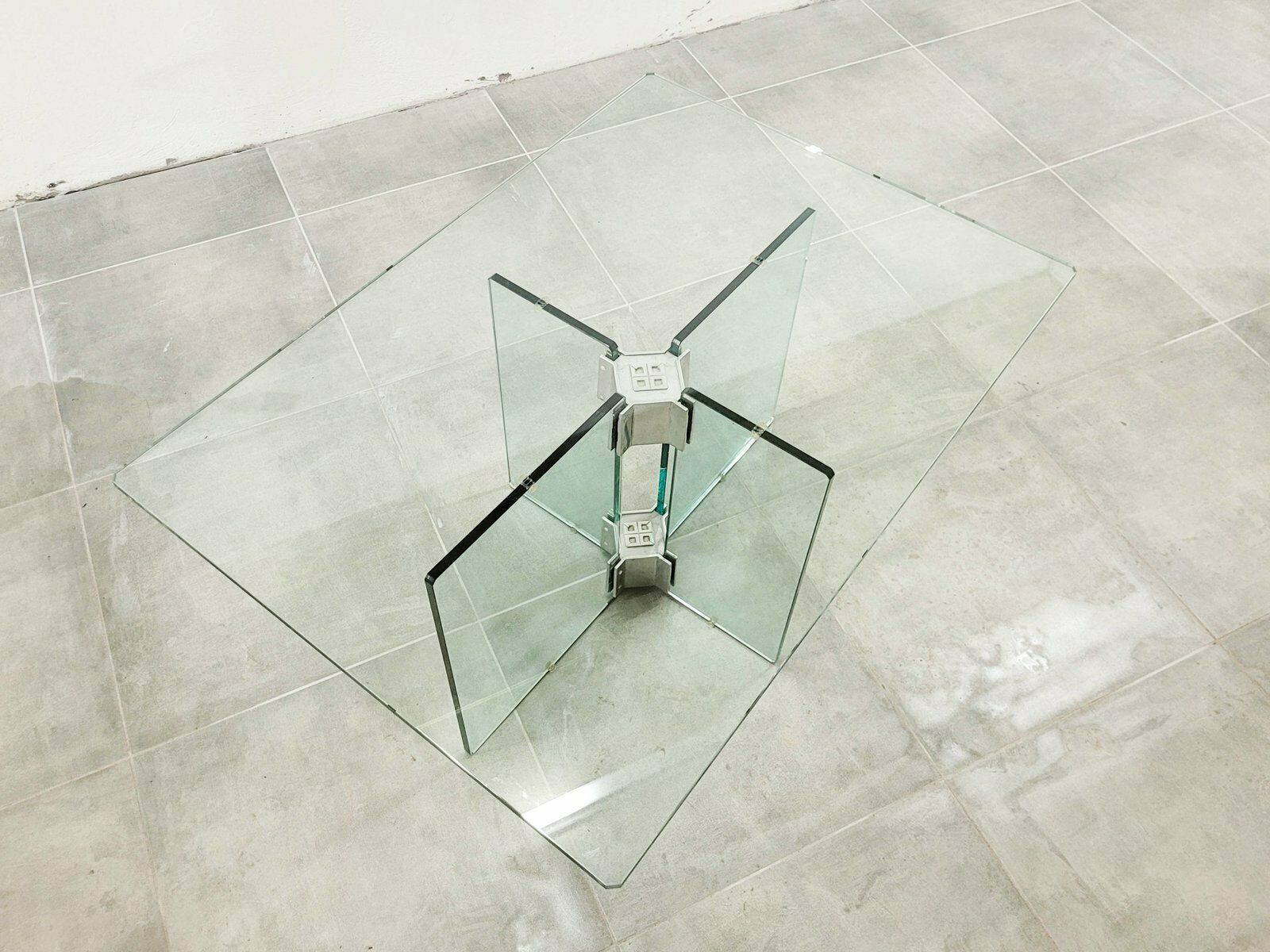 Vintage Glass Coffee Table Attributed To Peter Ghyczy, 1970s photo 1684.0