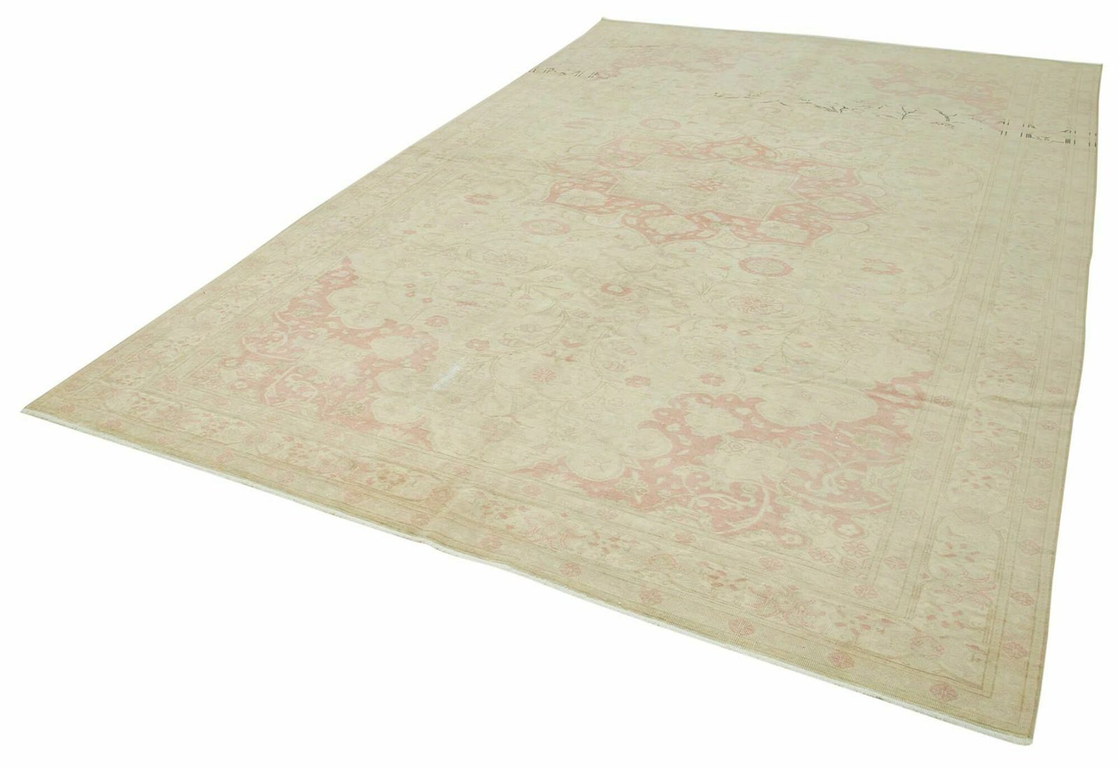 8x12 Beige Vintage Rug   38028 photo for sale