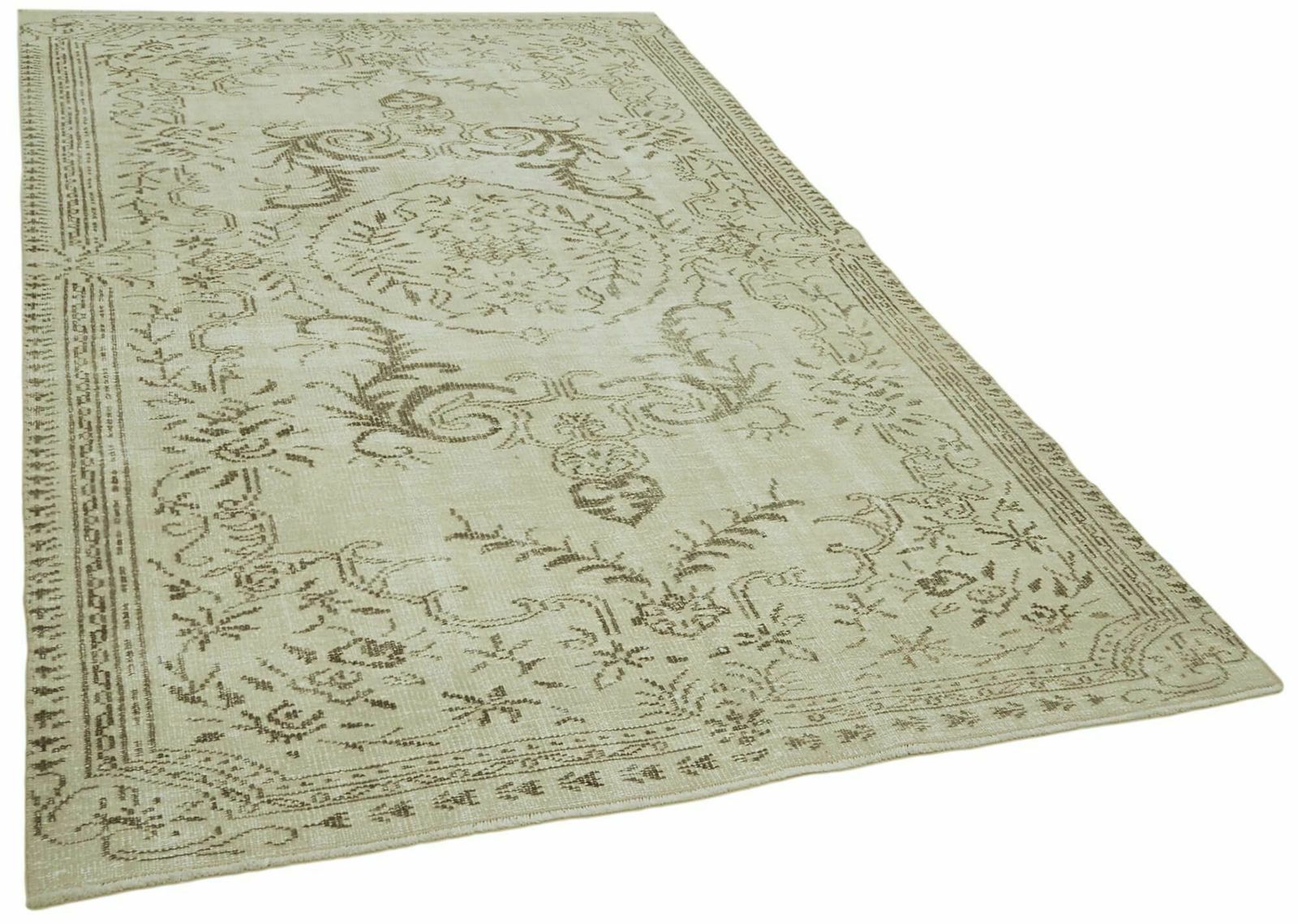 6x9 Beige Turkish Vintage Area Rug photo furniture