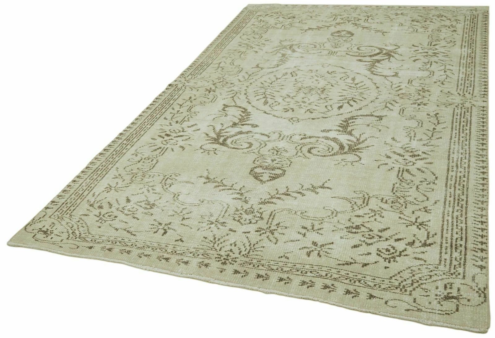 6x9 Beige Turkish Vintage Area Rug photo for sale