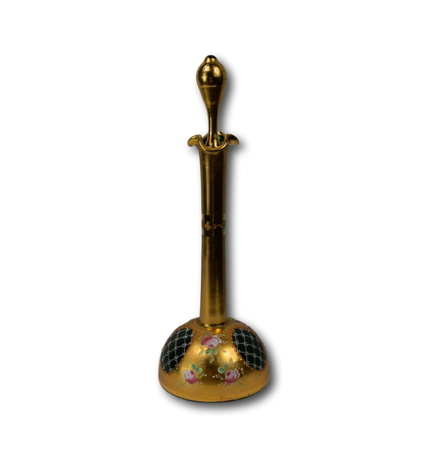 Vintage Italian Murano Gold Green Venetian Glass Liquor Decanter