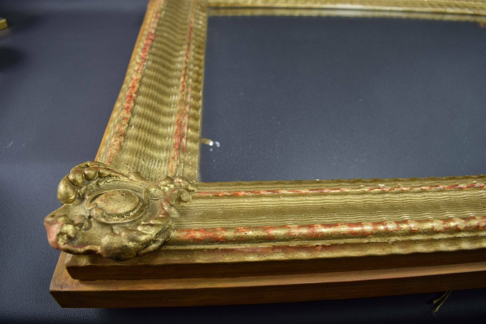 French Antique Mirror Gilded Stucco Wood Empire Period photo 684.0