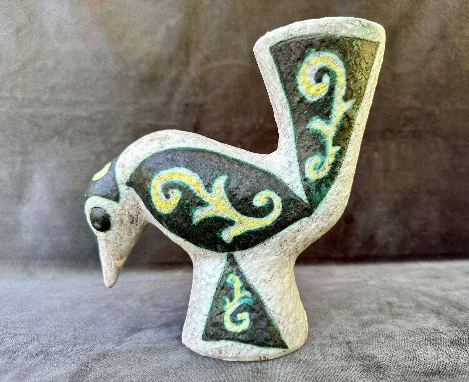 French Antique Vallauris Bird Ceramic Vase By Jacques Sagan 20th Century photo furniture