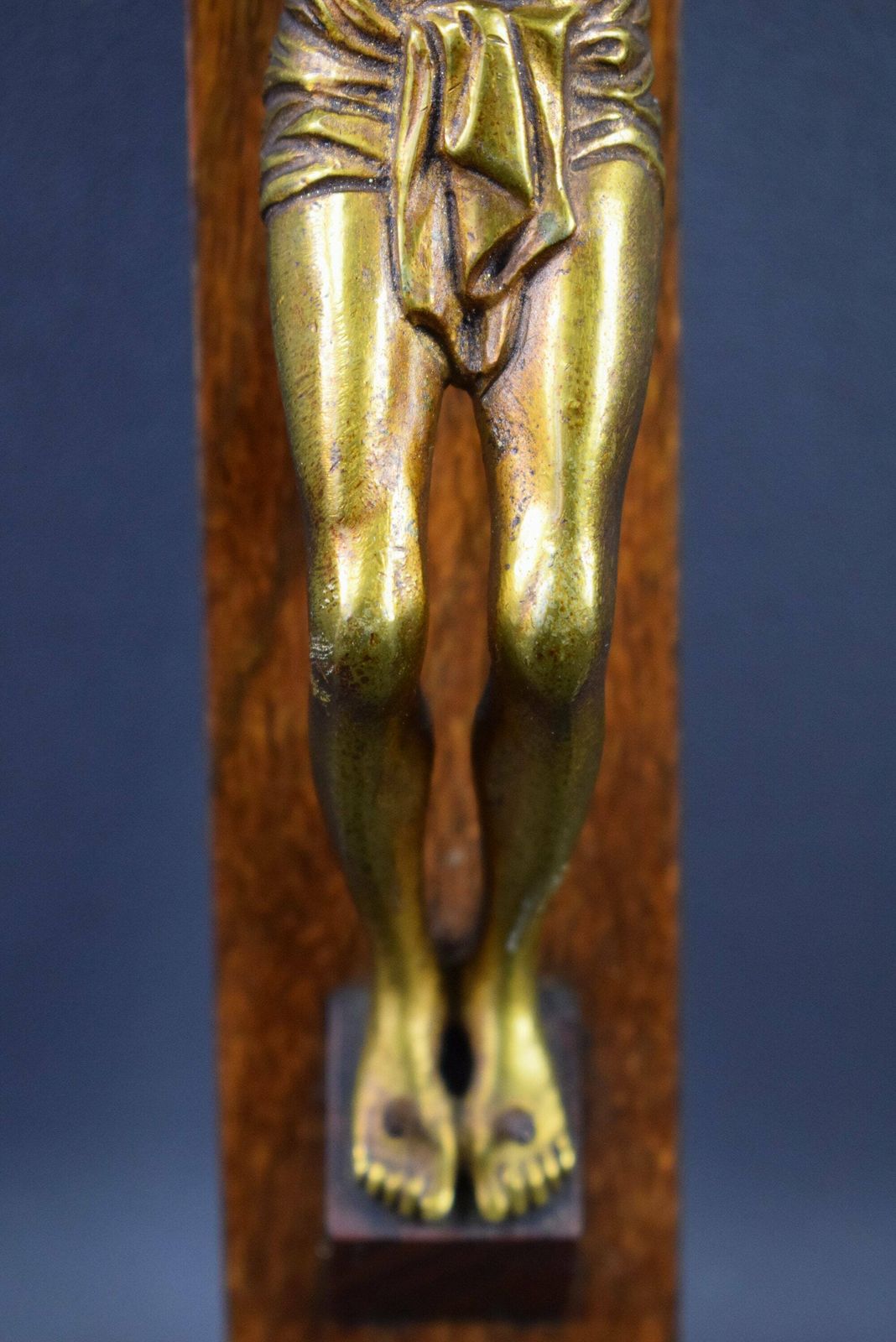 French Antique Large Wall Wood Gilt Bronze Cross Crucifix By Dorlia photo Art