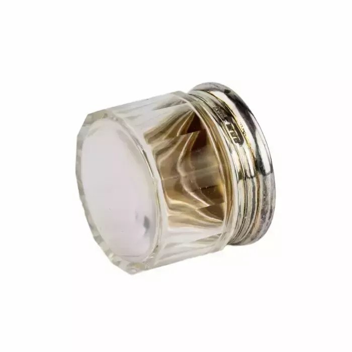 Ladies Glass Box With A Silver Guilloche Enamel Lid. England 20th Century. photo furniture