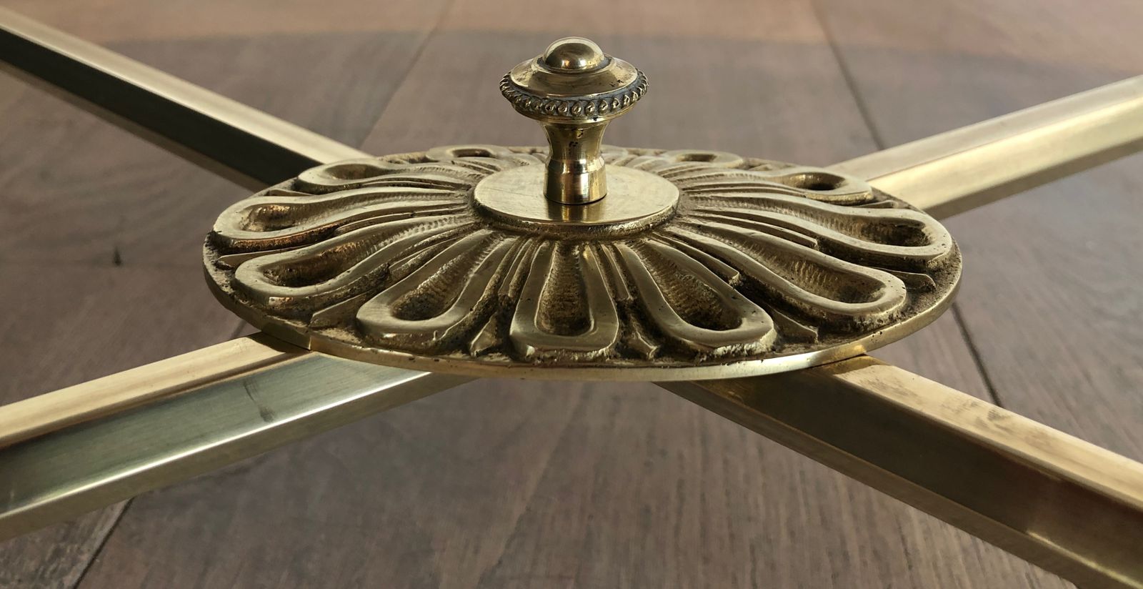 Neoclassical Style Oval Coffee Table In Brass And Carrara Marble Top From Maison Jansen photo vintage