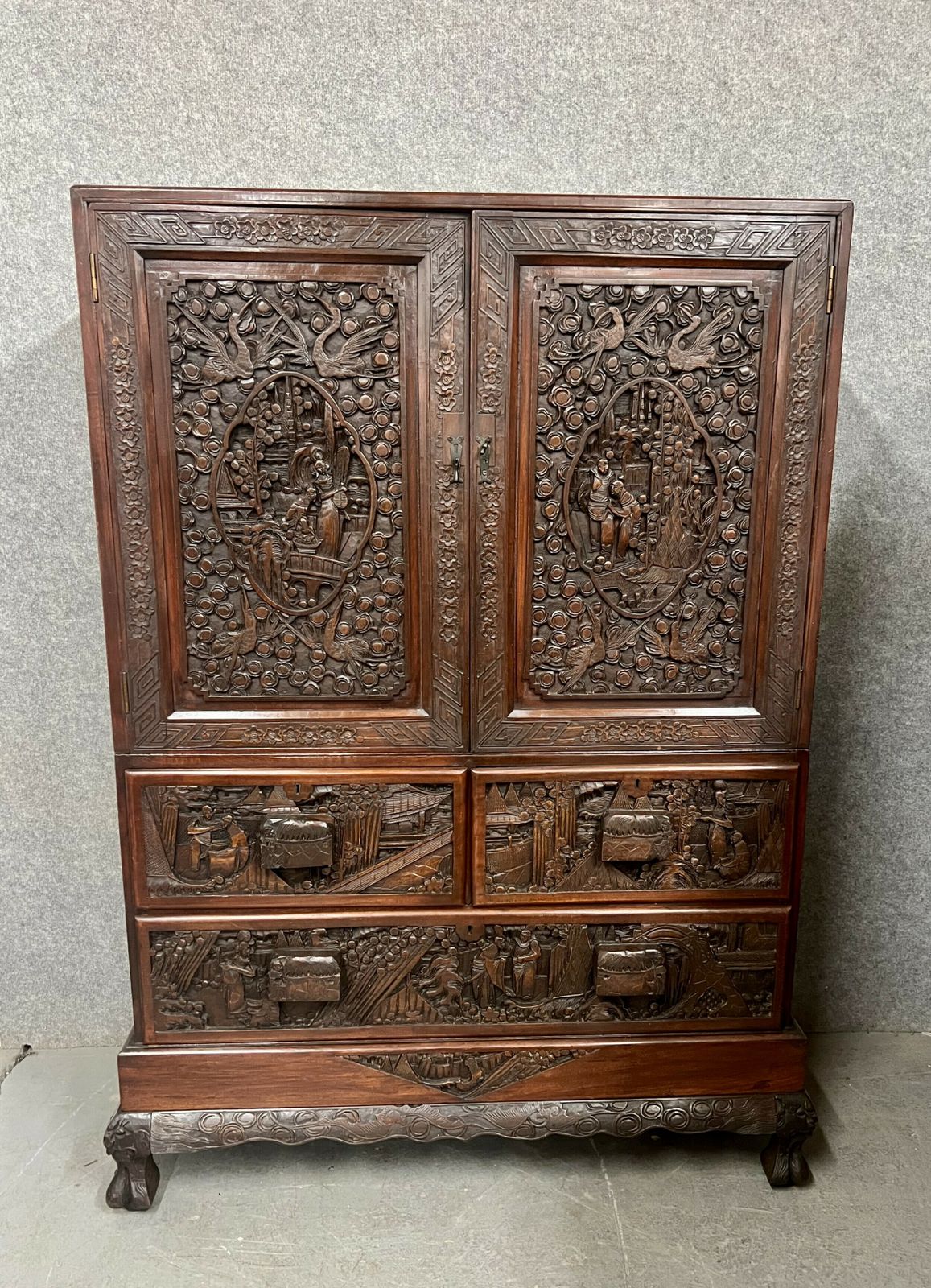 Chinese Camphor Wood Cabinet On Chest