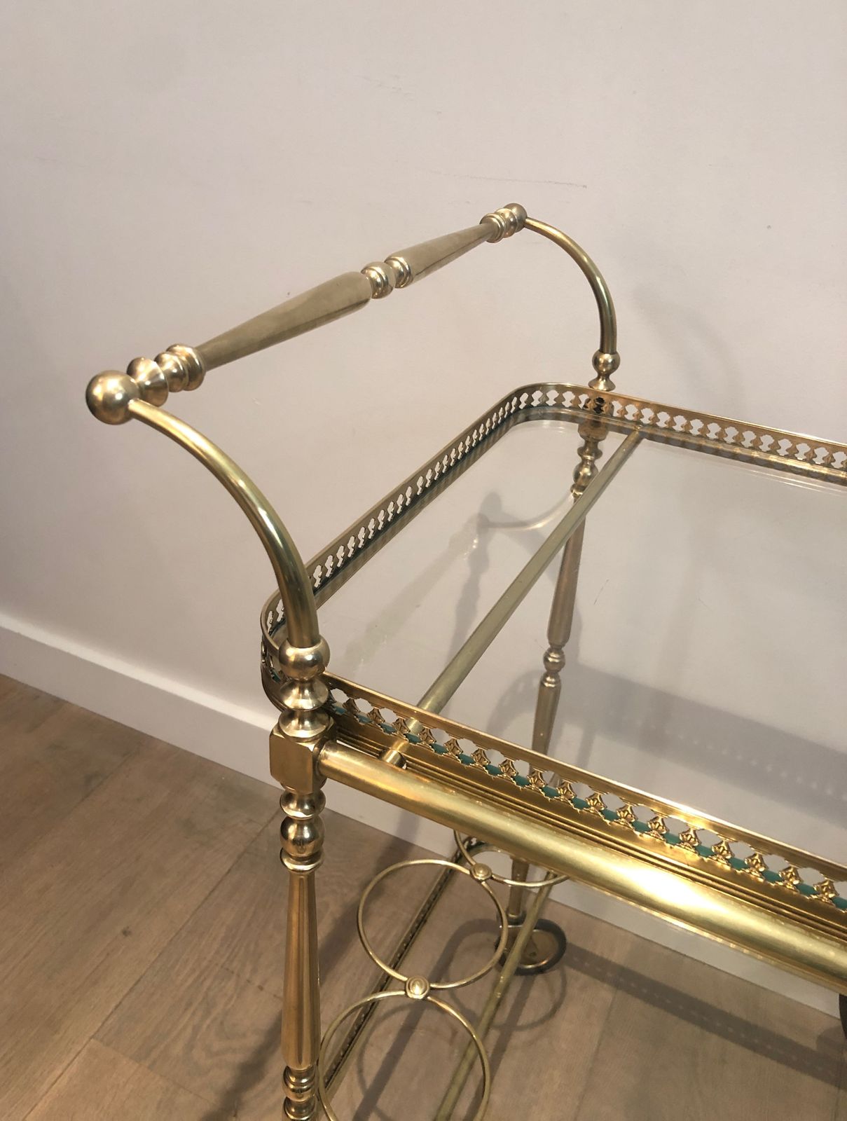 photo vinterior Neoclassical Style Rolling Table In Brass In The Taste Of Maison Jansen