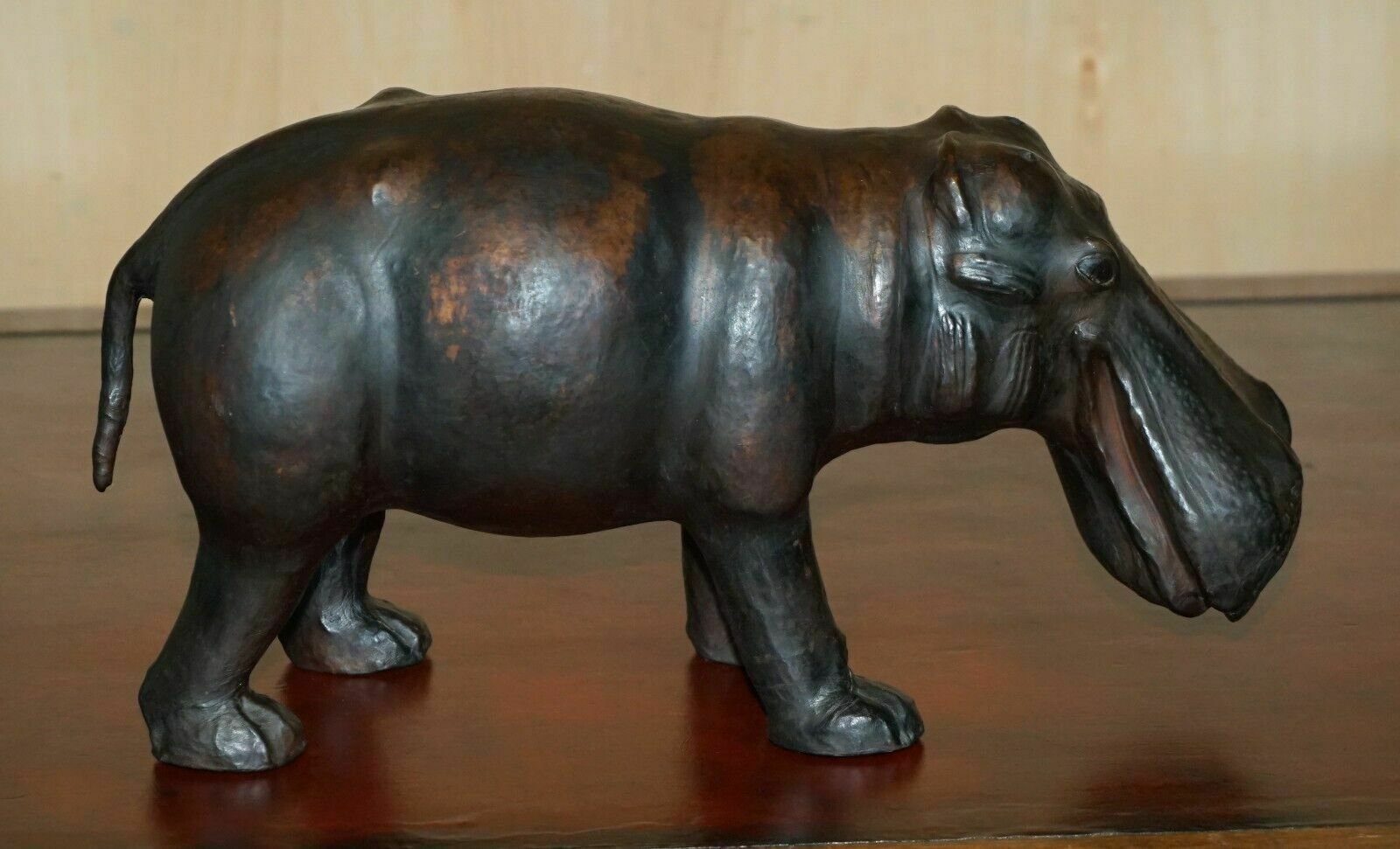 Collectable Liberty's London Omersa Brown Leather Hippopotamus Footstool Hippo photo furniture