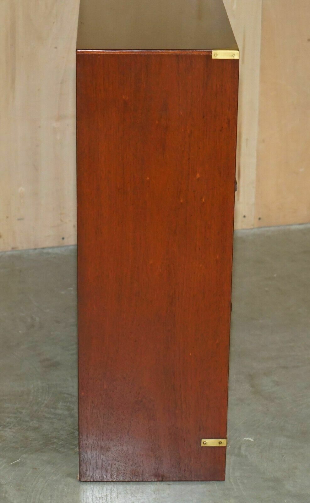 photo furniture Reh Kennedy Harrods London Solid Mahogany Campaign Dwarf Library Bookcase