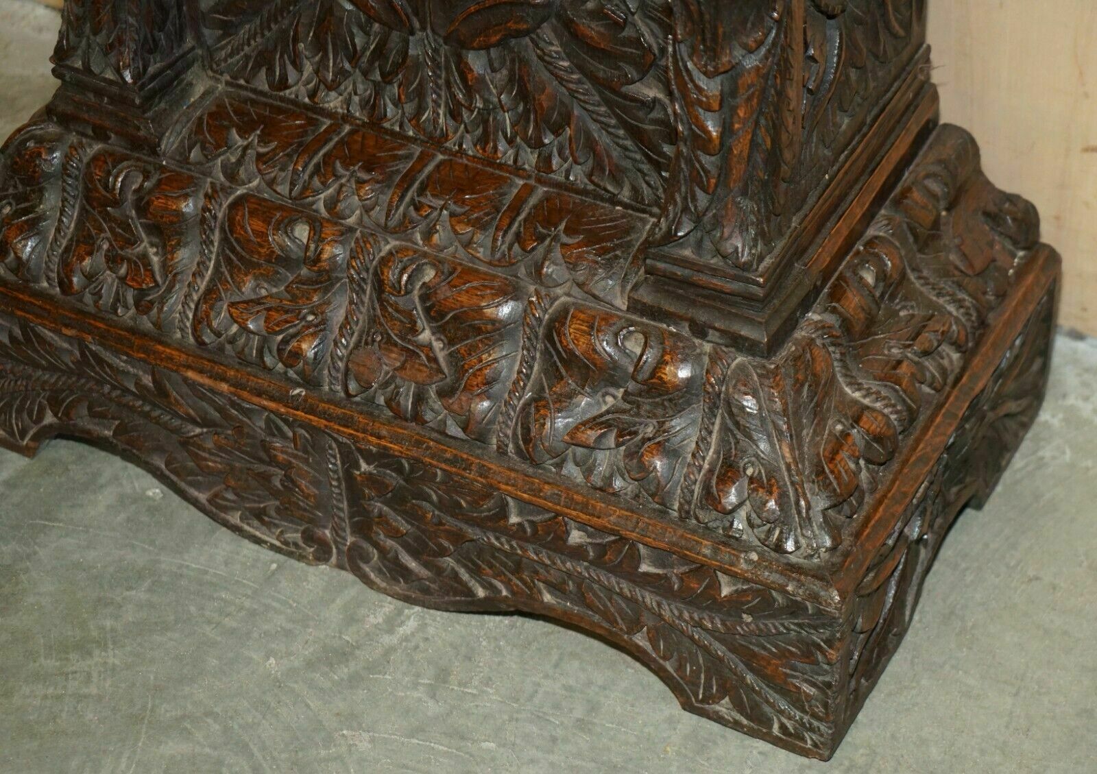 Home Decor Exquisite Antique Restored Hand Carved Grandfather Clock Case Depicting A King photo