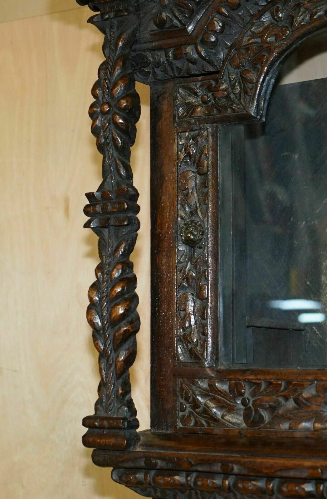 photo buy Exquisite Antique Restored Hand Carved Grandfather Clock Case Depicting A King