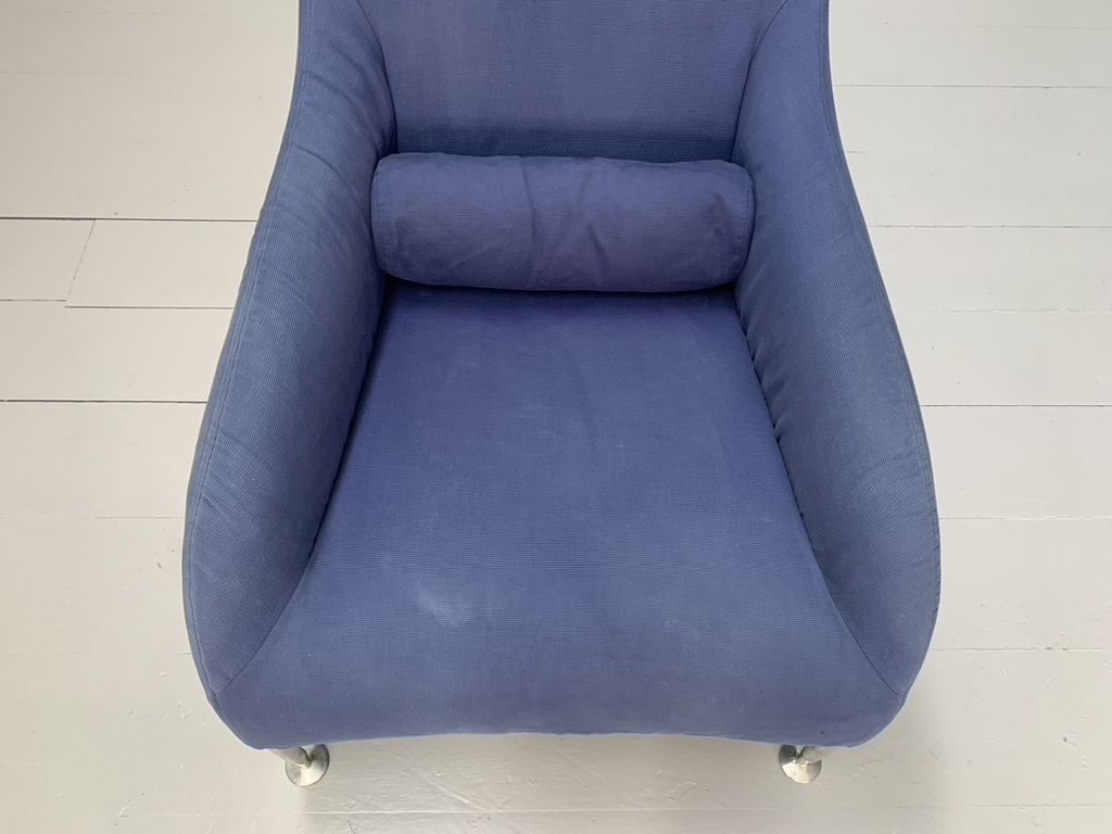 photo for sale B&B Italia “Florence” Armchair – In Mid Blue Fabric