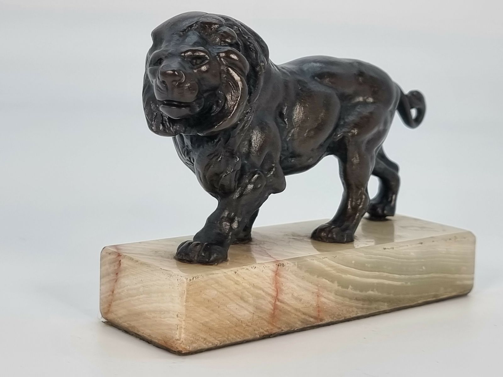 A French Late 19th Century Bronze Study Of A Prowling Lion photo for sale