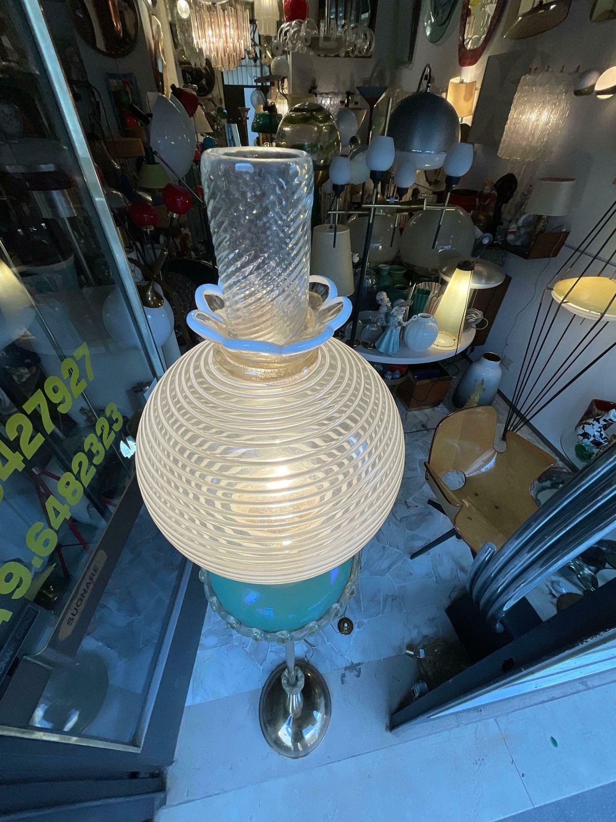 photo for sale Seguso   Lampada Da Terra In Vetro Di Murano   Made In Italia   1960
