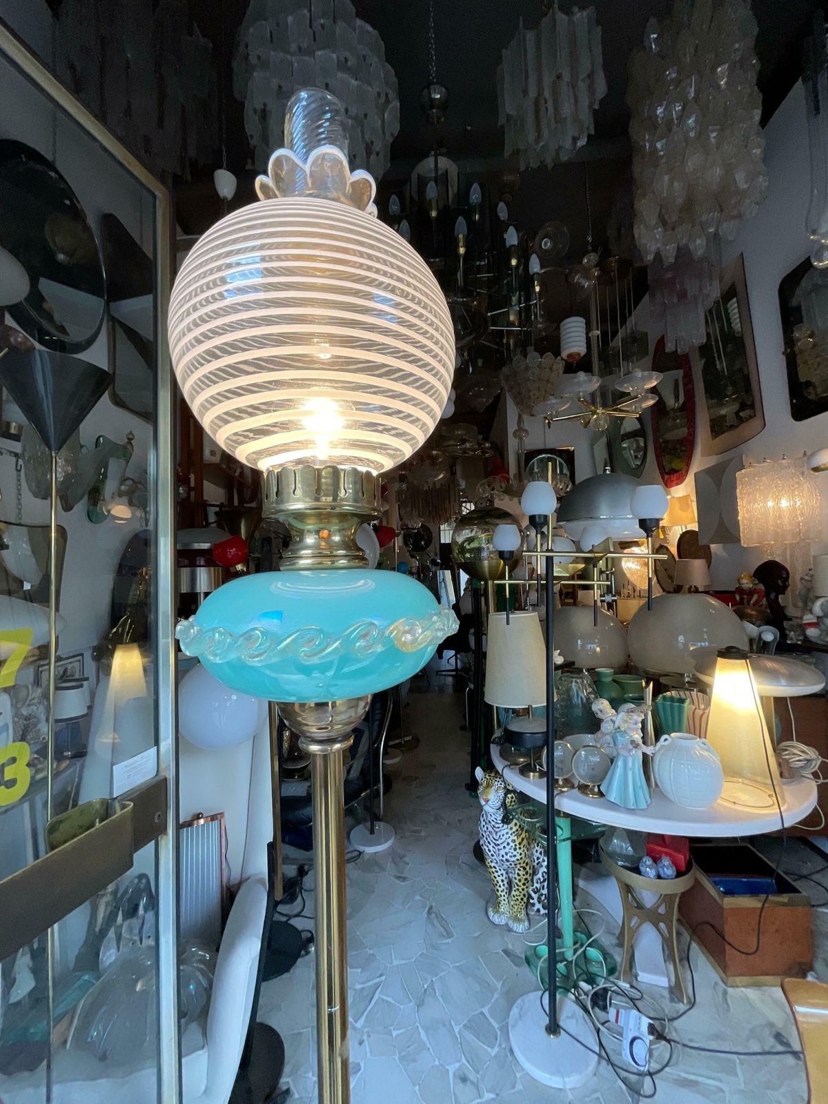 3385.0 Seguso   Lampada Da Terra In Vetro Di Murano   Made In Italia   1960 photo